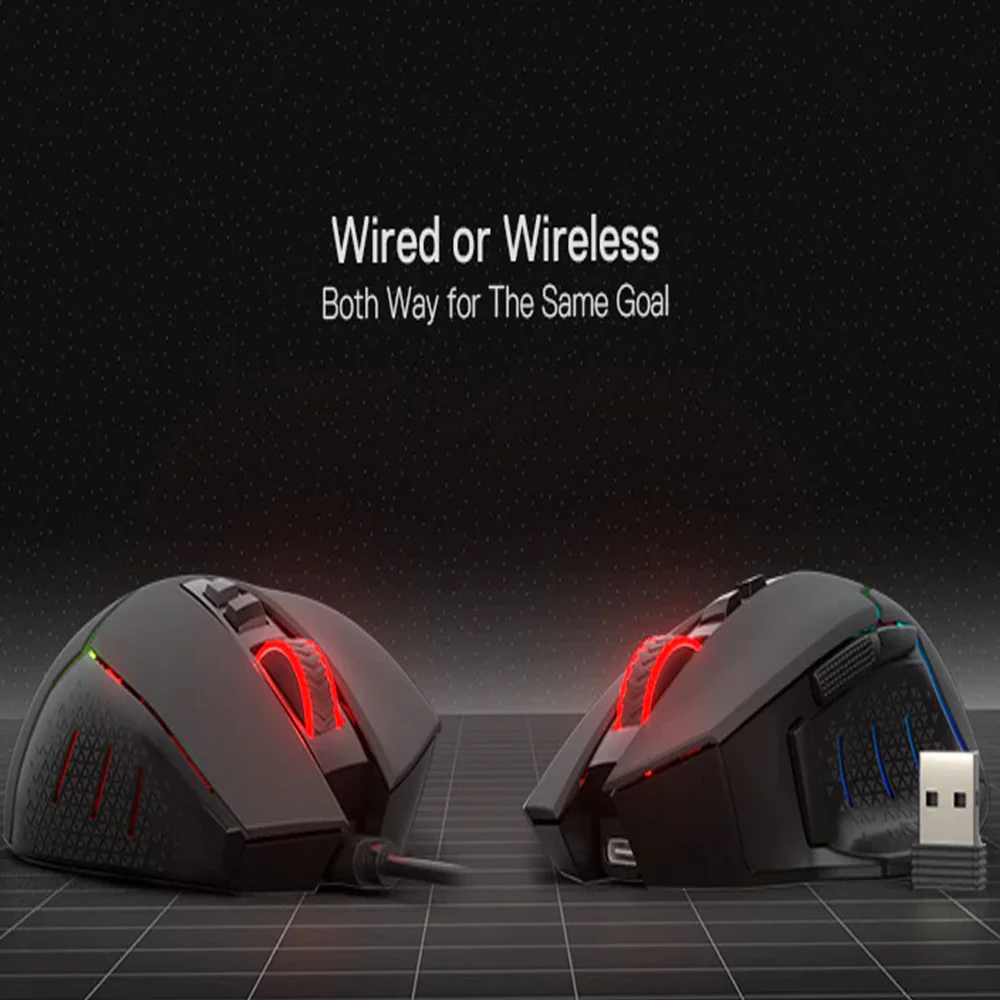 Redragon MIRAGE M690 PRO Dual Mode Rechargeable Wireless & Wired Gaming Mouse 8000Dpi - Black - Image 9