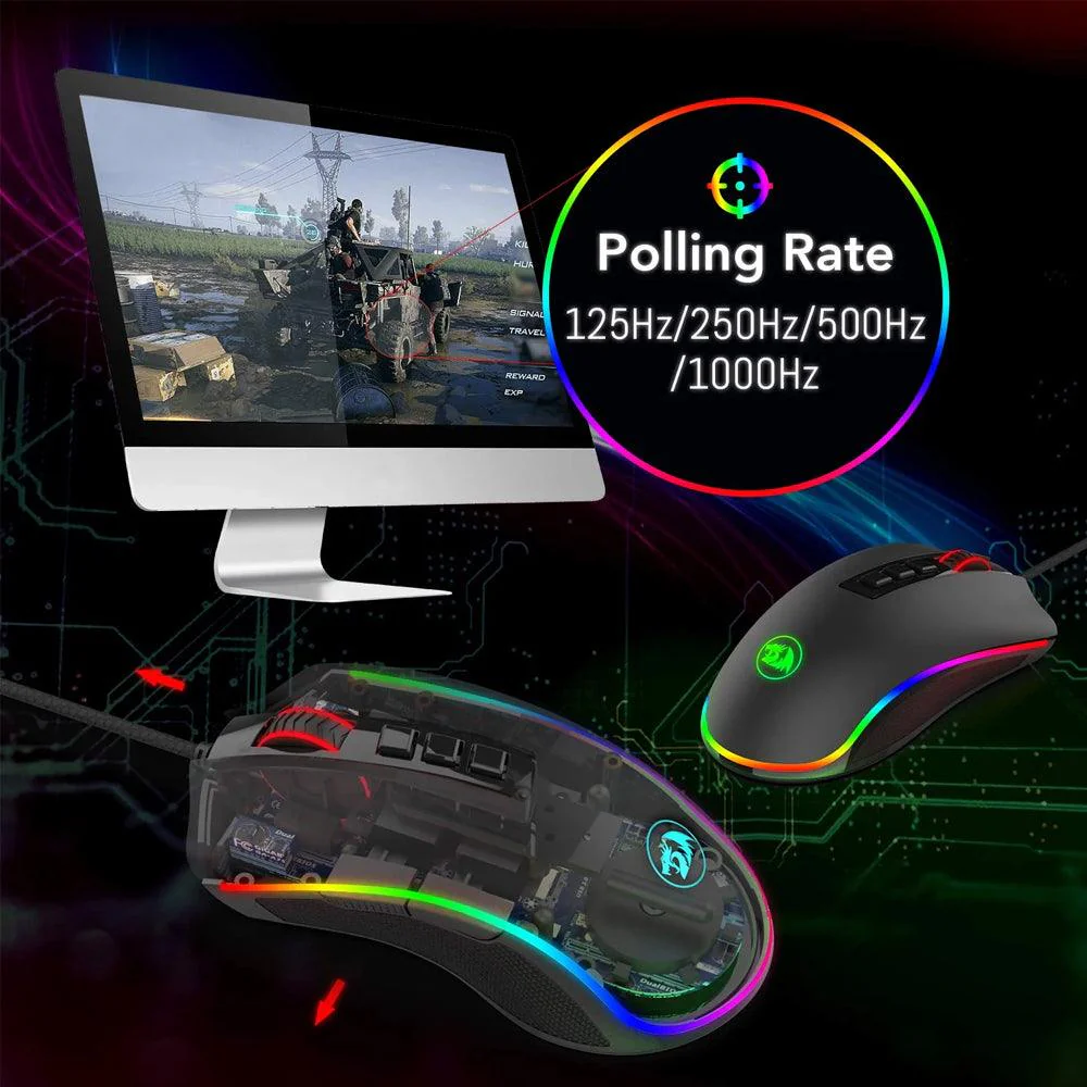 Redragon M711-2 Cobra Wired RGB Gaming Mouse 12400Dpi - Image 6