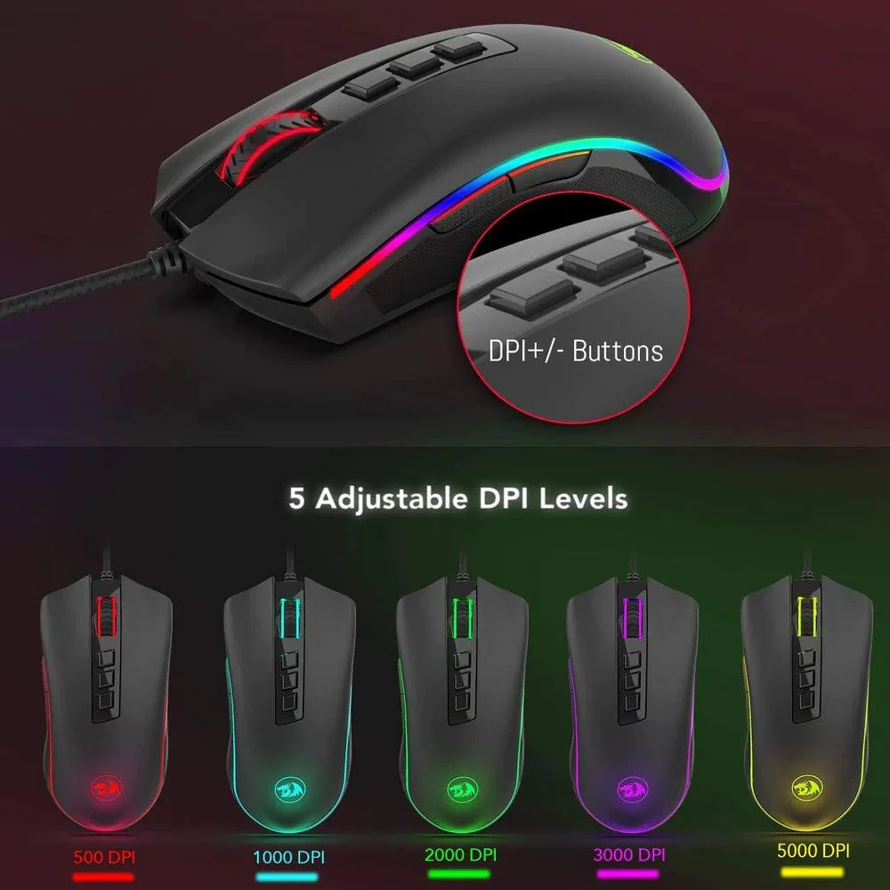 Redragon M711-2 Cobra Wired RGB Gaming Mouse 12400Dpi - Image 9
