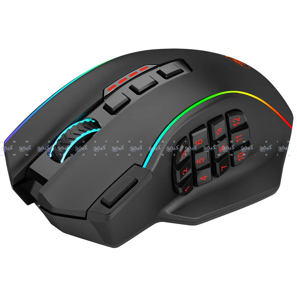 Redragon M901P-KS Rechargeable Wireless & Wired RGB Gaming Mouse 16000Dpi - Black - Image 3