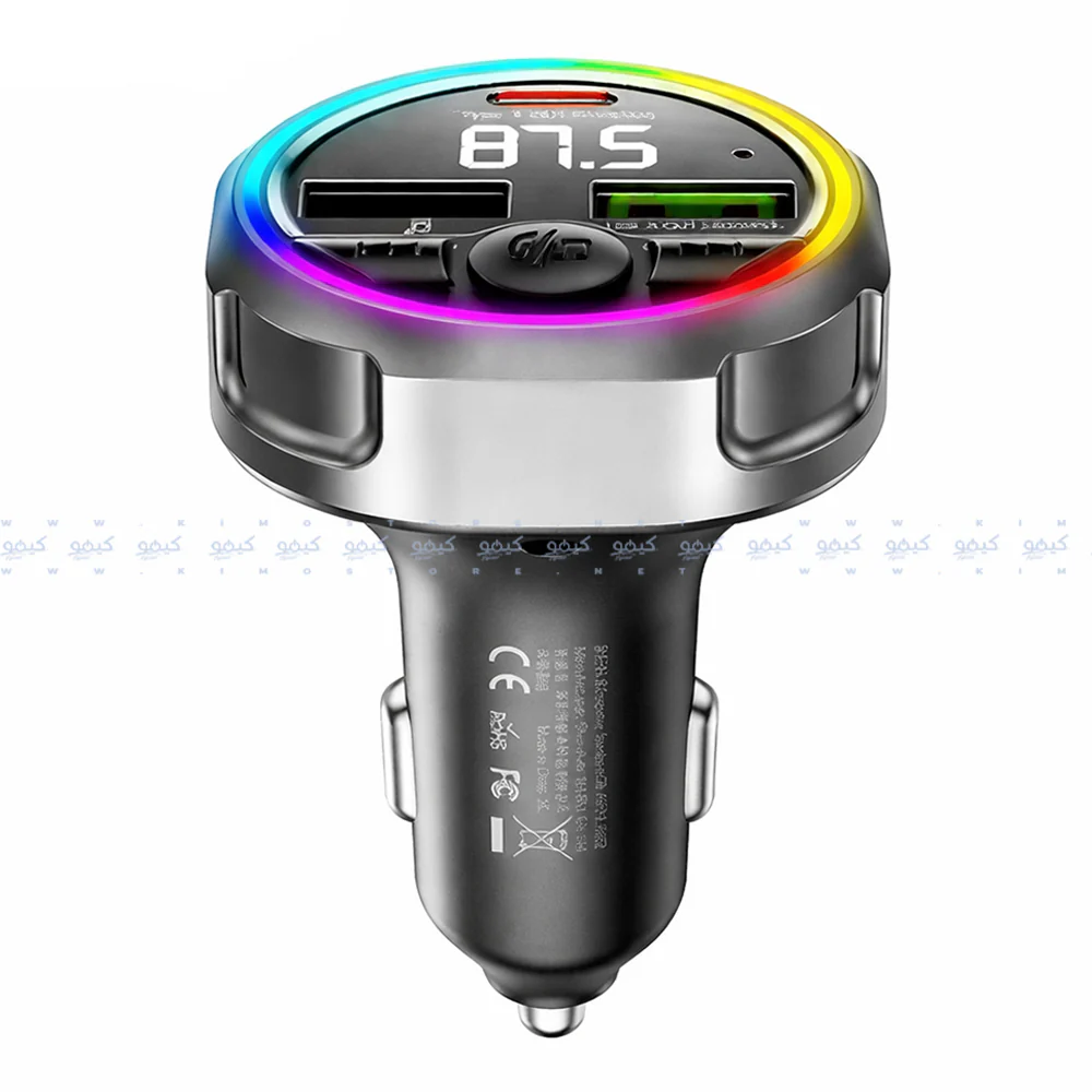 Remax CC02 RGB Bluetooth FM Transmitter 2x USB + Type-C 48W Fast Charging