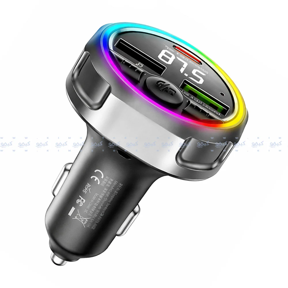 Remax CC02 RGB Bluetooth FM Transmitter 2x USB + Type-C 48W Fast Charging - Image 2