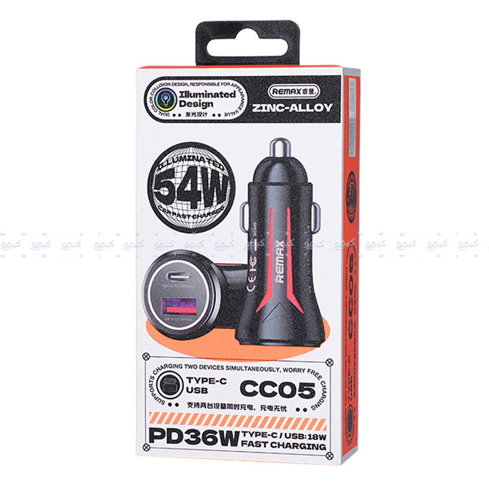 Remax CC05 Car Charger Type-C + USB 54W Fast Charging - Image 3