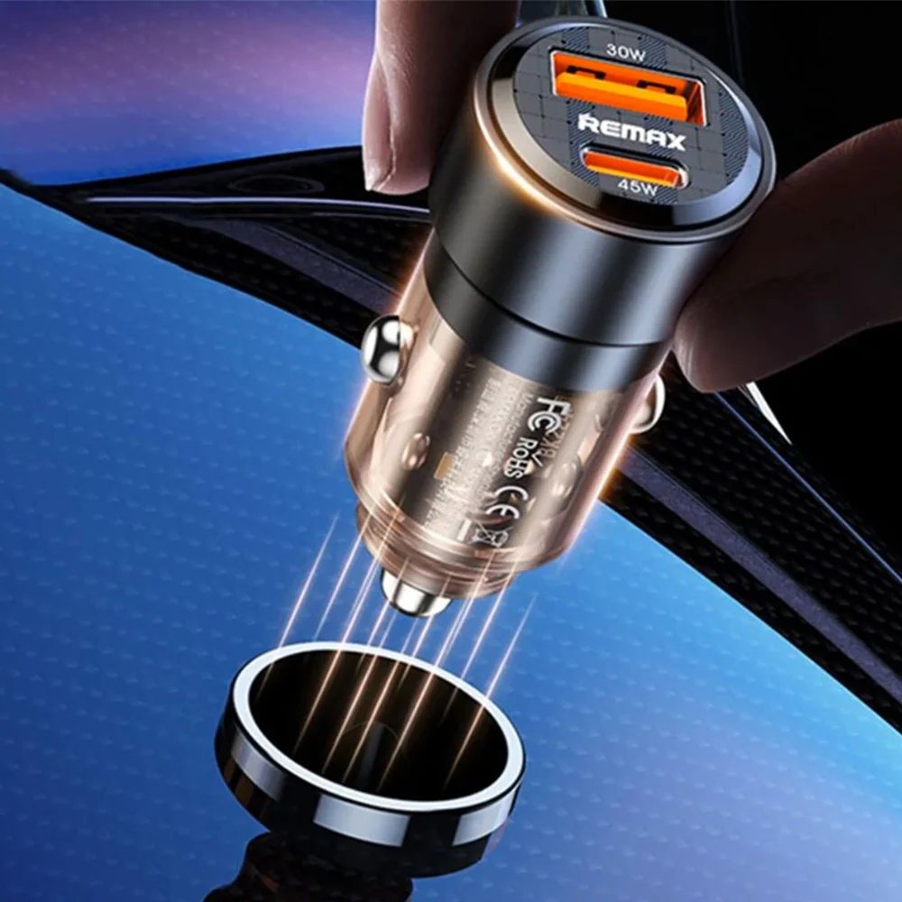 Remax RCC360 Car Charger Type-C + USB 75W Fast Charging - Image 5