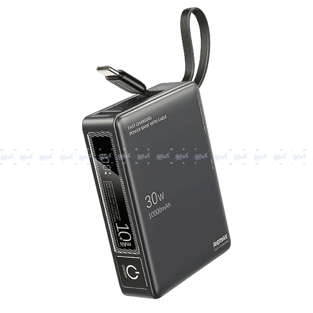 Remax RPP-86 Power Bank 1x USB + 1x Type-C 30W+22.5W Fast Charging 10000mAh Built-In Type-C Cable