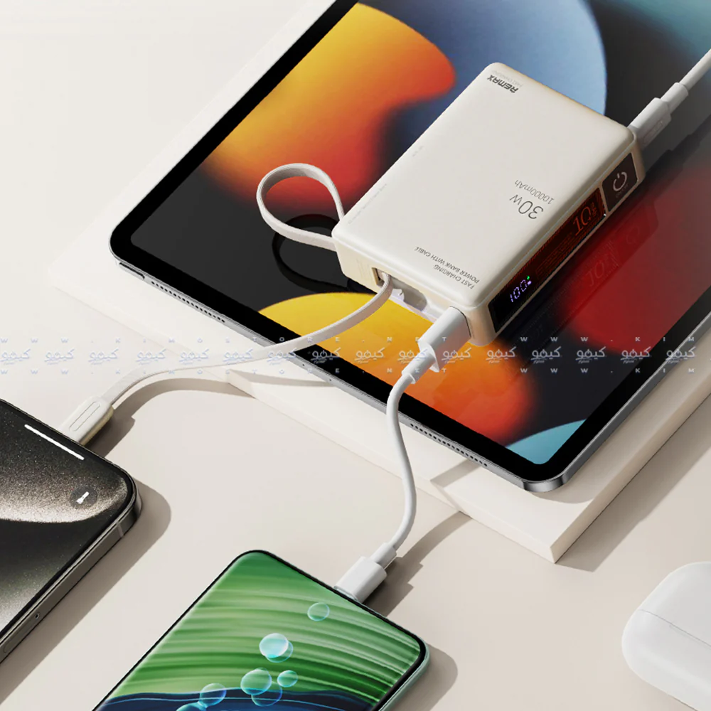Remax RPP-86 Power Bank 1x USB + 1x Type-C 30W+22.5W Fast Charging 10000mAh Built-In Type-C Cable - Image 3