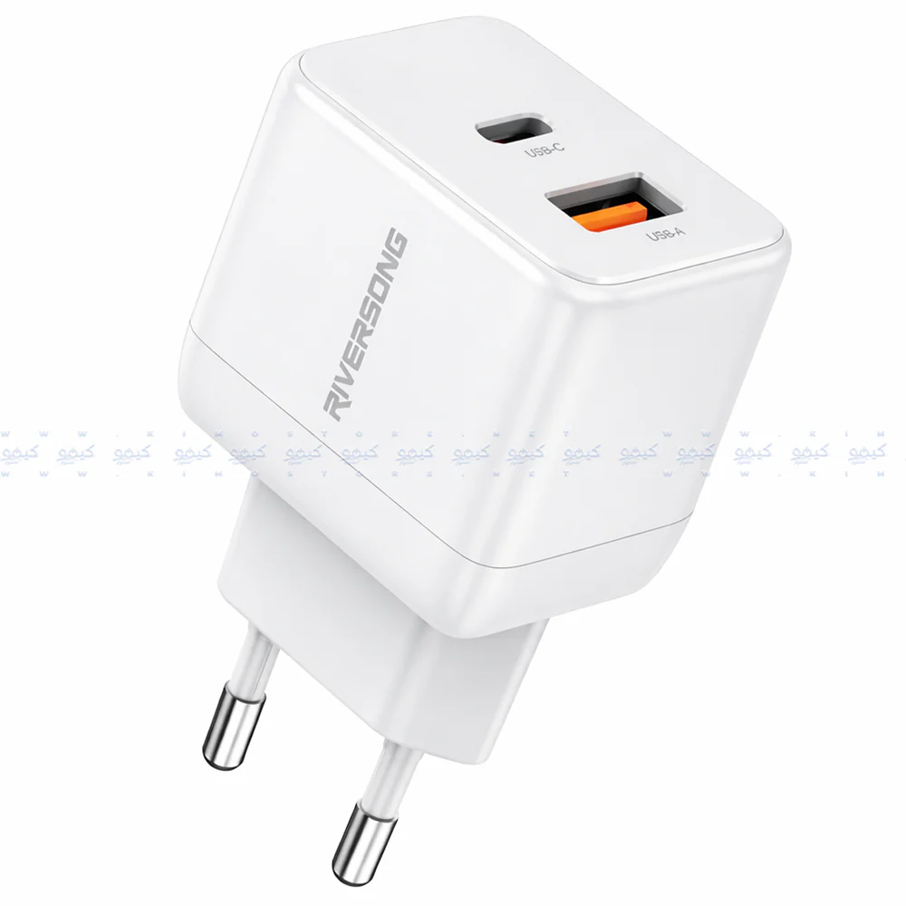 Riversong Powerkub G30 Pro AD118 GaN Wall Charger PD Type-C + USB 30W Fast Charging - White - Image 2