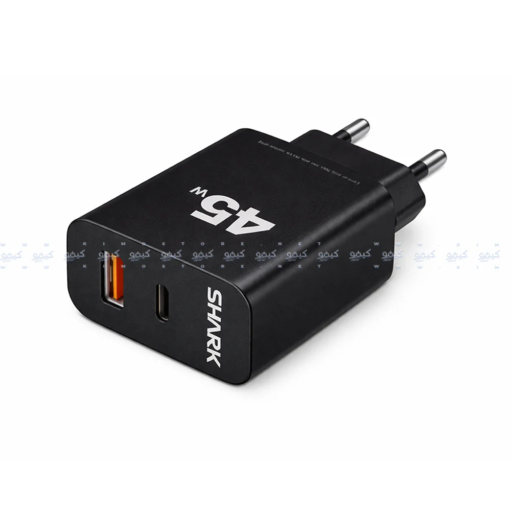 Shark SH-206 Wall Charger QC 3.0 USB + PD Type-C 45W Fast Charging - Black - Image 2