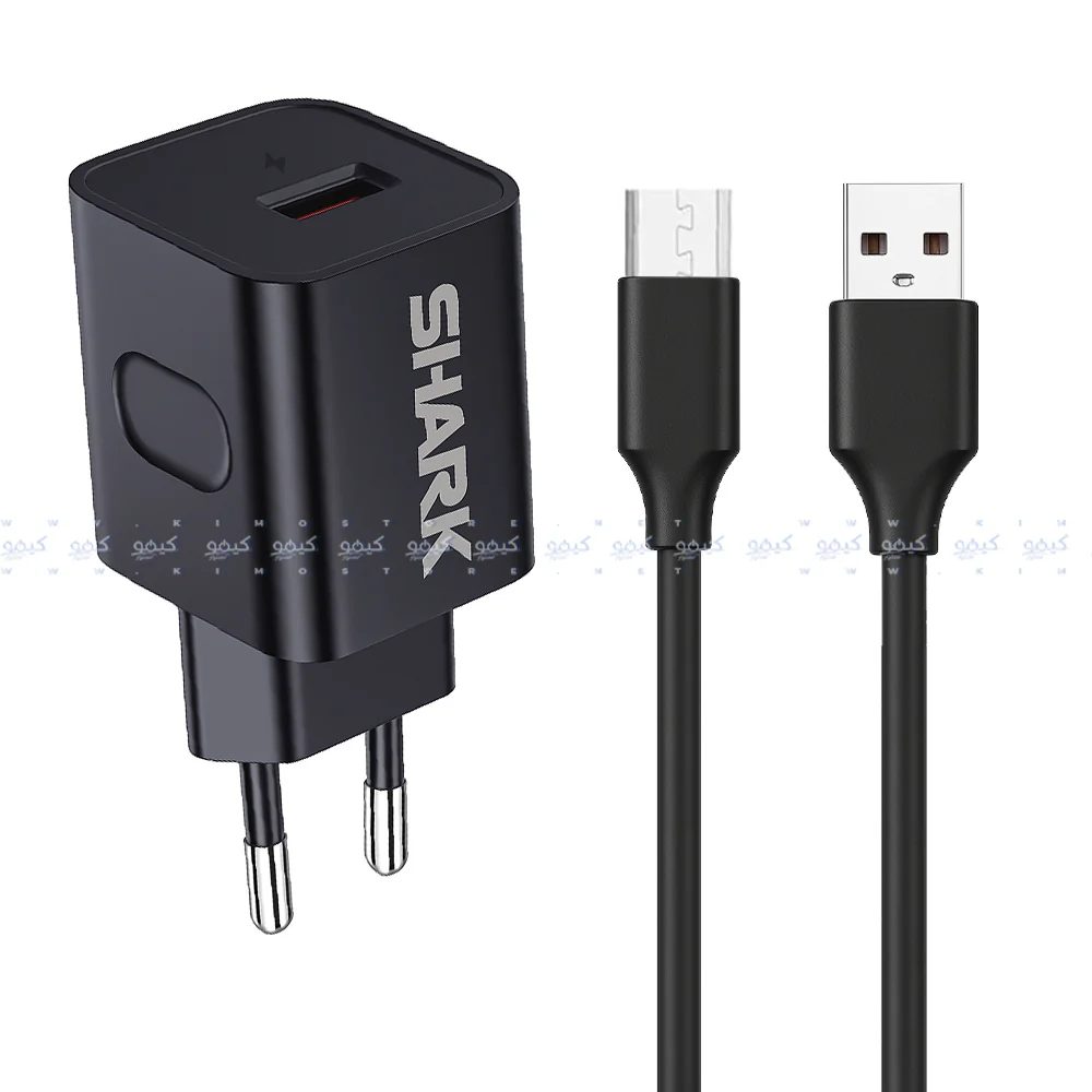 Shark SH-207 QC3.0 Wall Charger Micro Cable 18W Fast Charging - Black