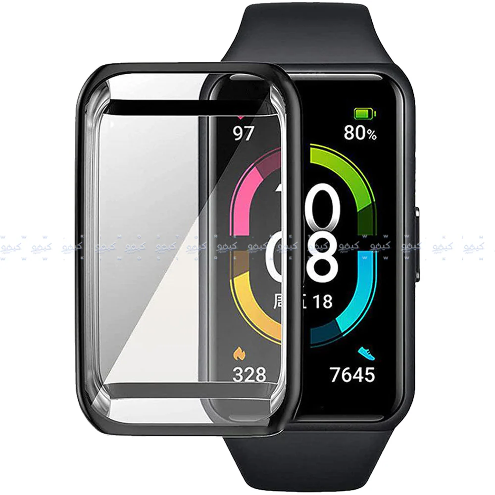 Smart Watch Silicone Full Cover With Frame Huawei Band 6 - Image 5