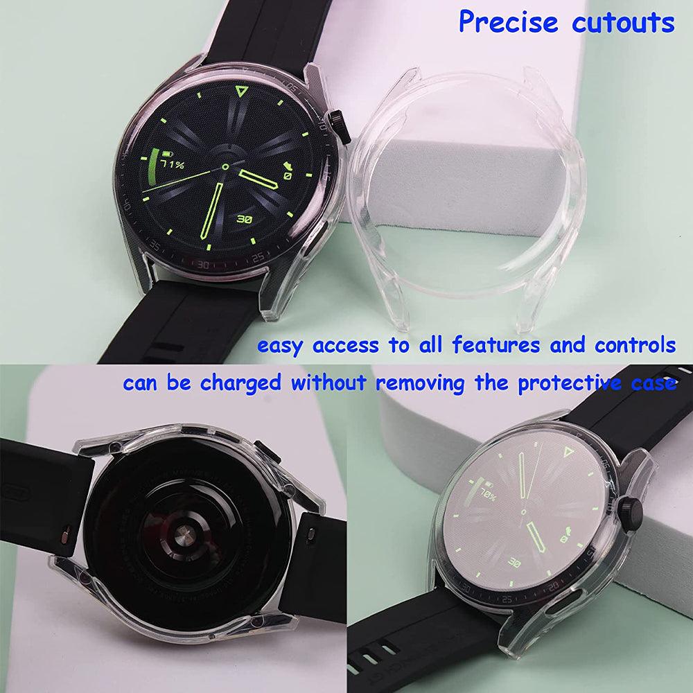 Smart Watch Transparent Silicone Full Cover With Frame Huawei GT 3 46mm - Image 4