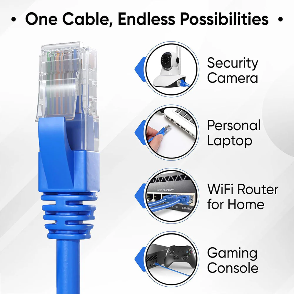 Smile Patch Cord Cat5E UTP 10m - Blue - Image 5