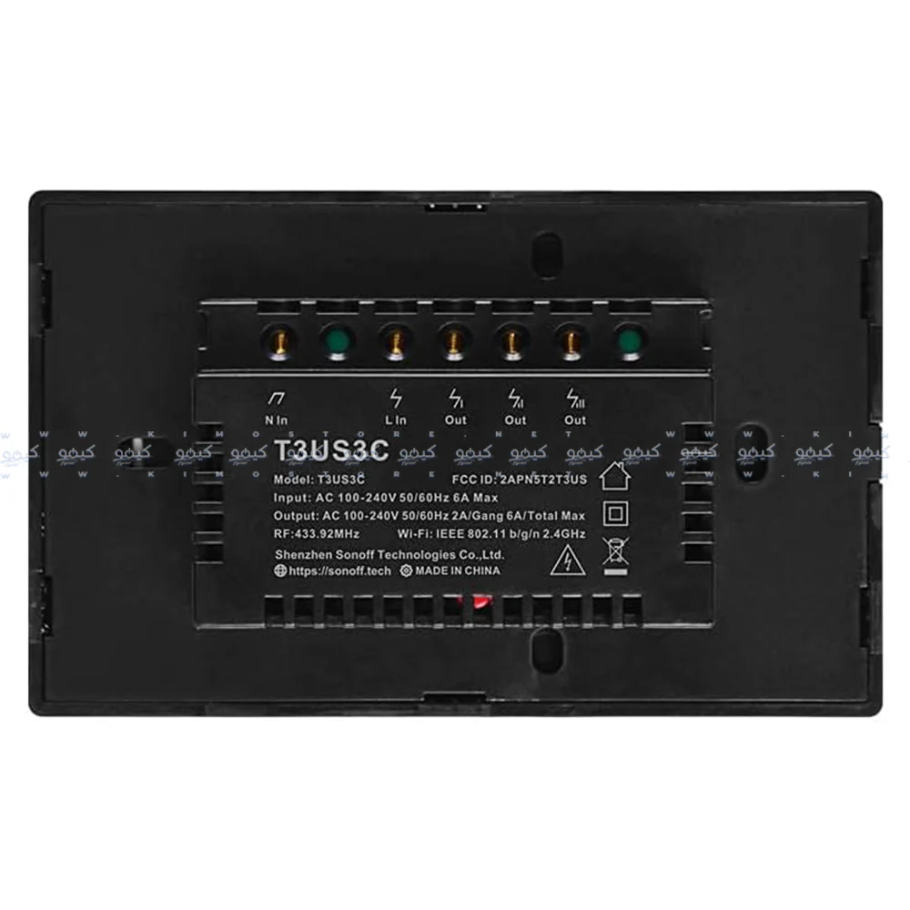 Sonoff TX T3-US-3C Black Series WiFi Wall Switch - Black - Image 2