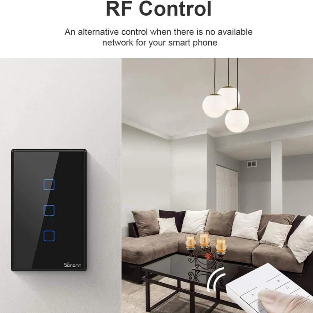 Sonoff TX T3-US-3C Black Series WiFi Wall Switch - Black - Image 5