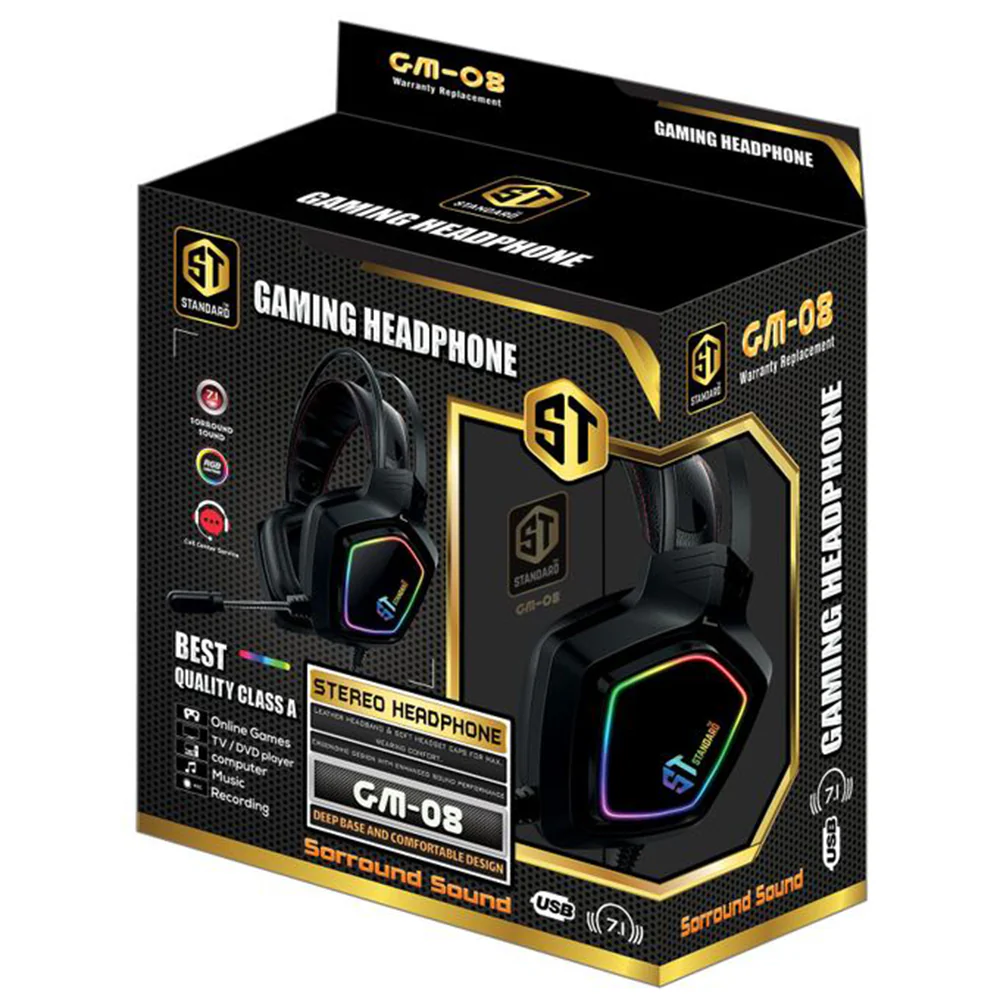 ST-Standard GM-08 Stereo RGB Gaming Headset 7.1 Surround Sound - Image 5