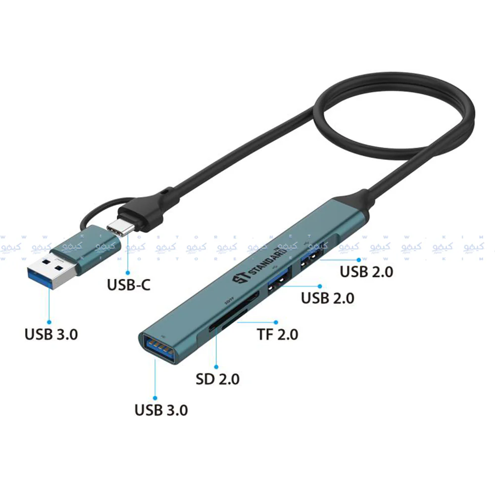 ST-Standard ST-UCA9705 5in2 Type-C + USB HUB Converter - Image 3
