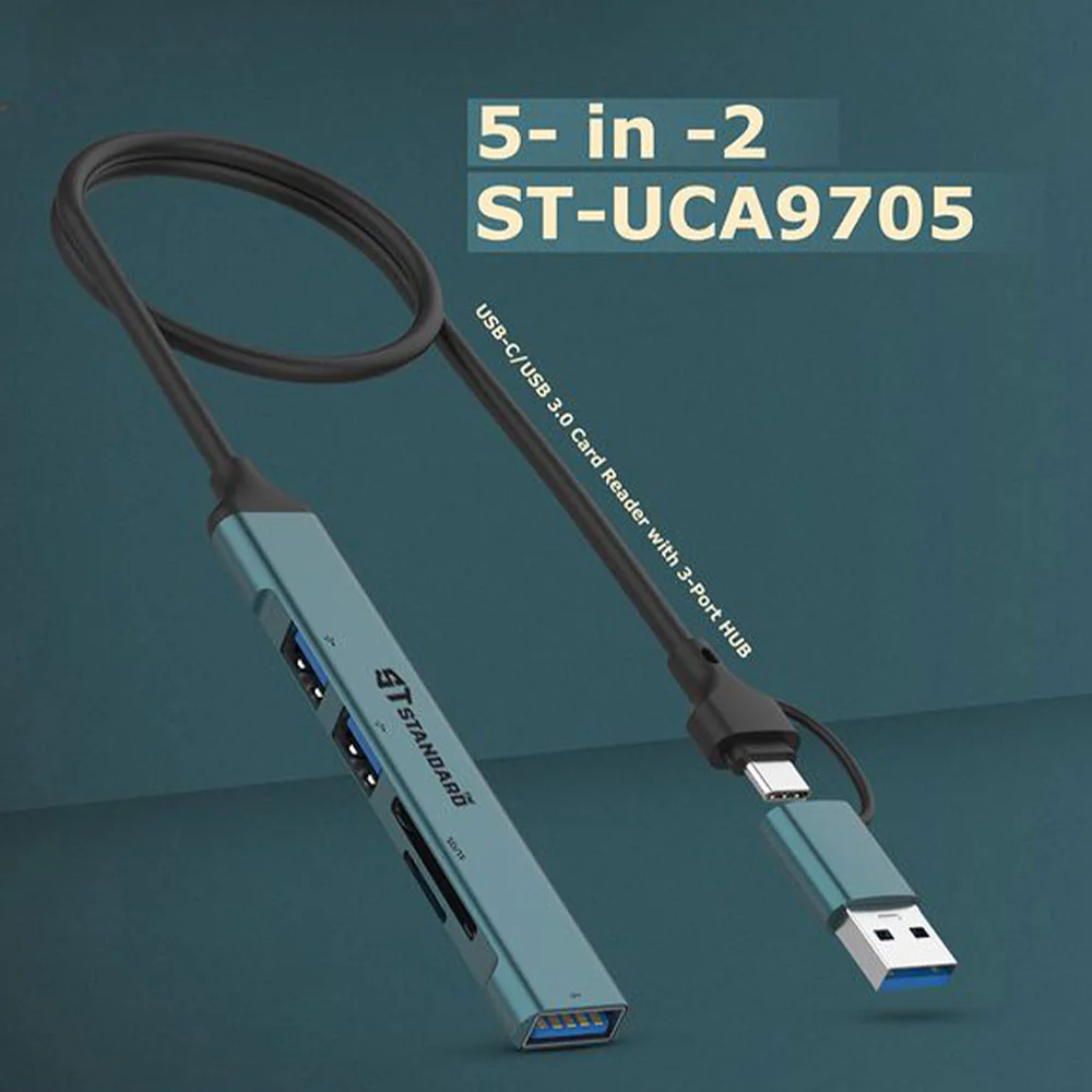 ST-Standard ST-UCA9705 5in2 Type-C + USB HUB Converter - Image 6