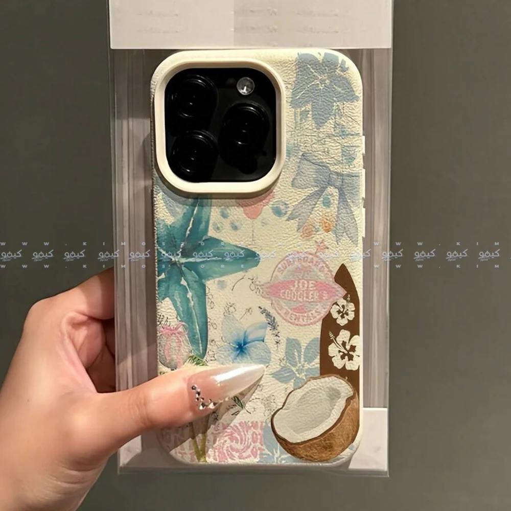 Starfish & Coconut Tree Flower Summer Pattern Phone Cover - Image 2