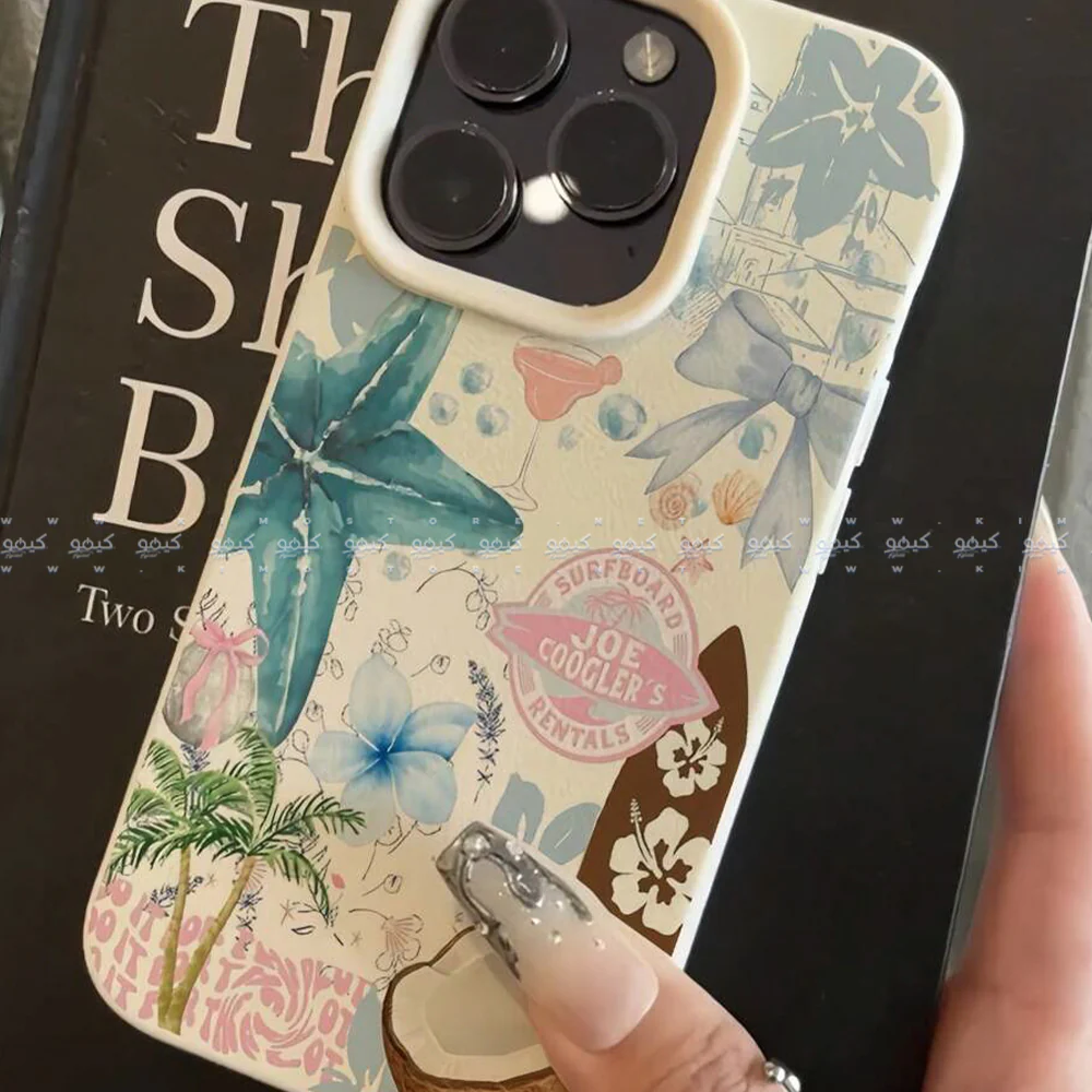 Starfish & Coconut Tree Flower Summer Pattern Phone Cover - Image 3