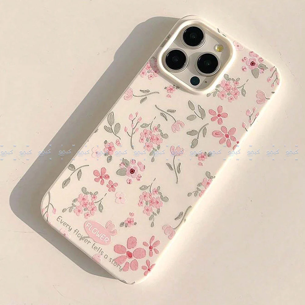 Summer White Tender Artistic Flowers Phone Cover - Image 2