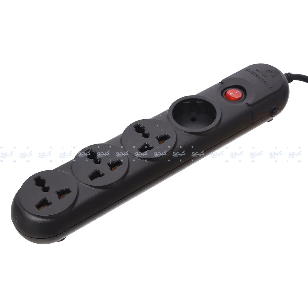 SystemMax SMPG-4P 4Port Power Strip 2500W 2m - Black - Image 3
