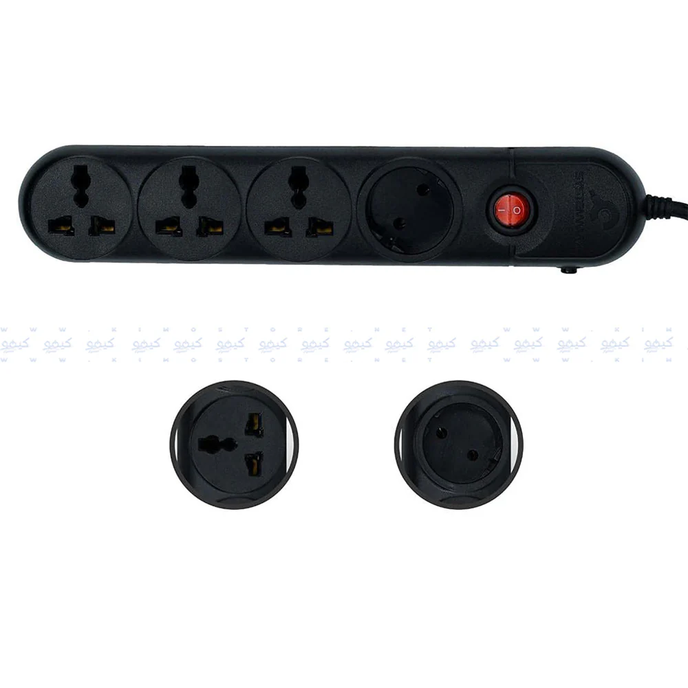 SystemMax SMPG-4P 4Port Power Strip 2500W 2m - Black - Image 5
