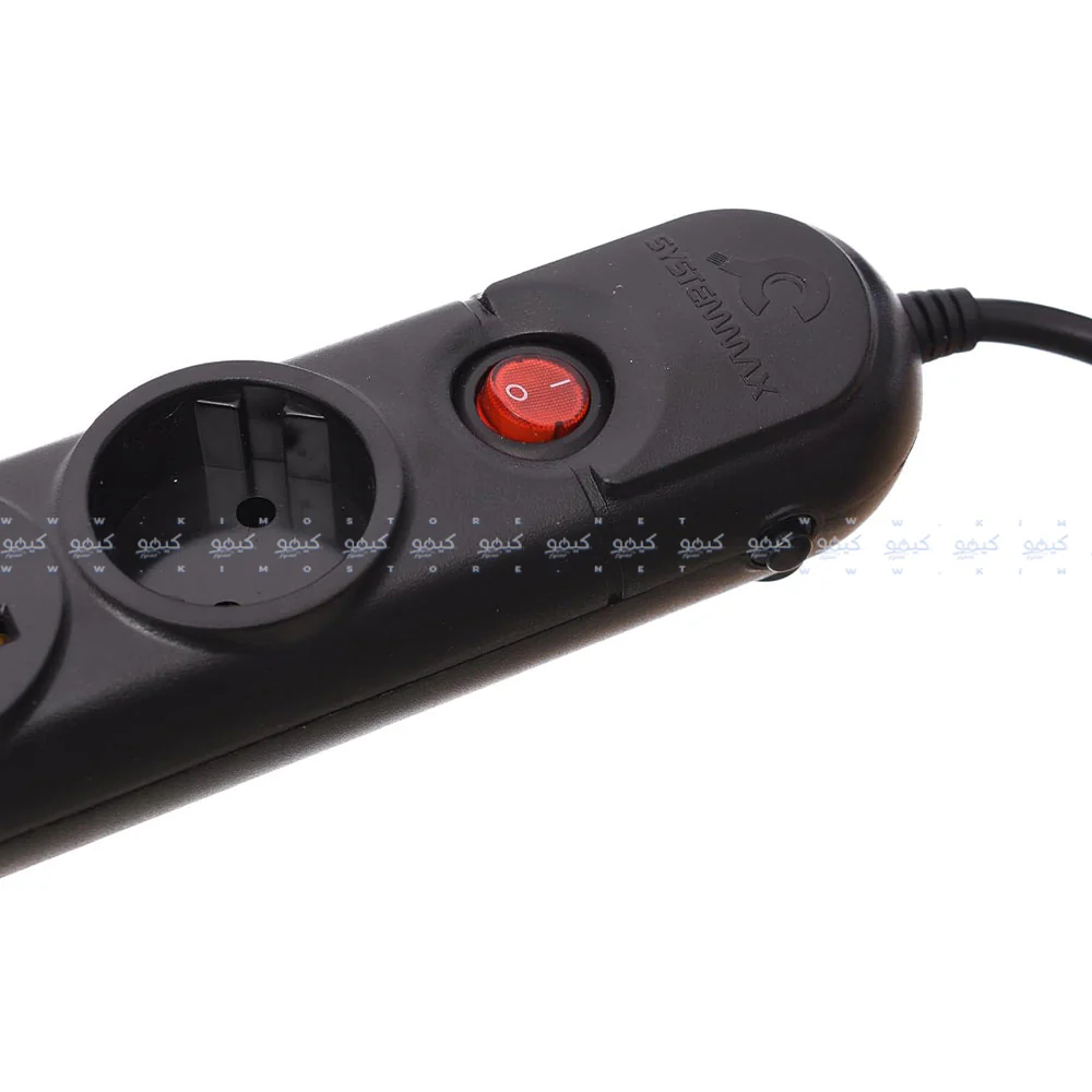 SystemMax SMPG-4P2U 4Port + 2USB Power Strip 2500W 2m - Black - Image 4