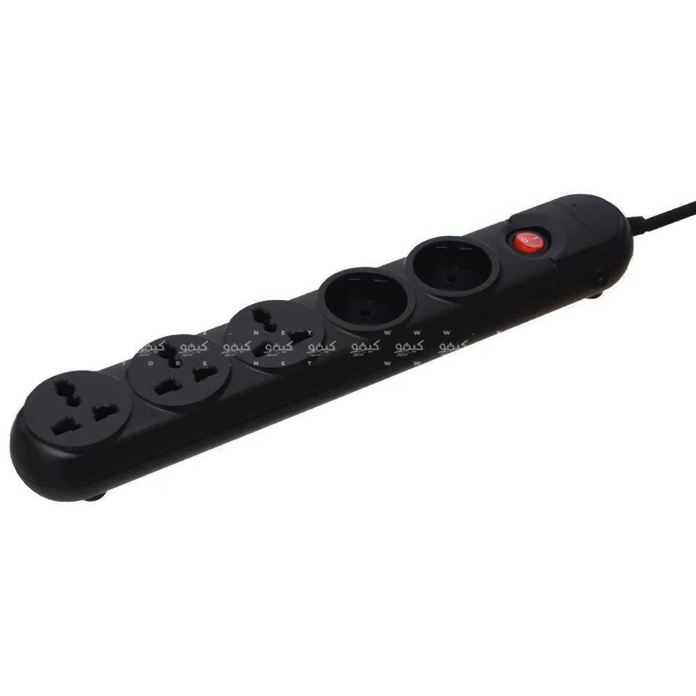 SystemMax SMPG-5P 5Port Power Strip 2500W 2m - Black - Image 2