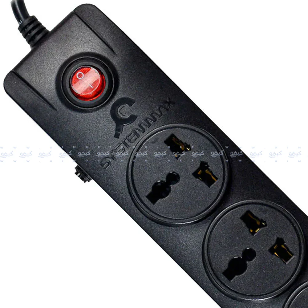 SystemMax SMPU-5P 5Port Power Strip 2500W 2m - Black - Image 4