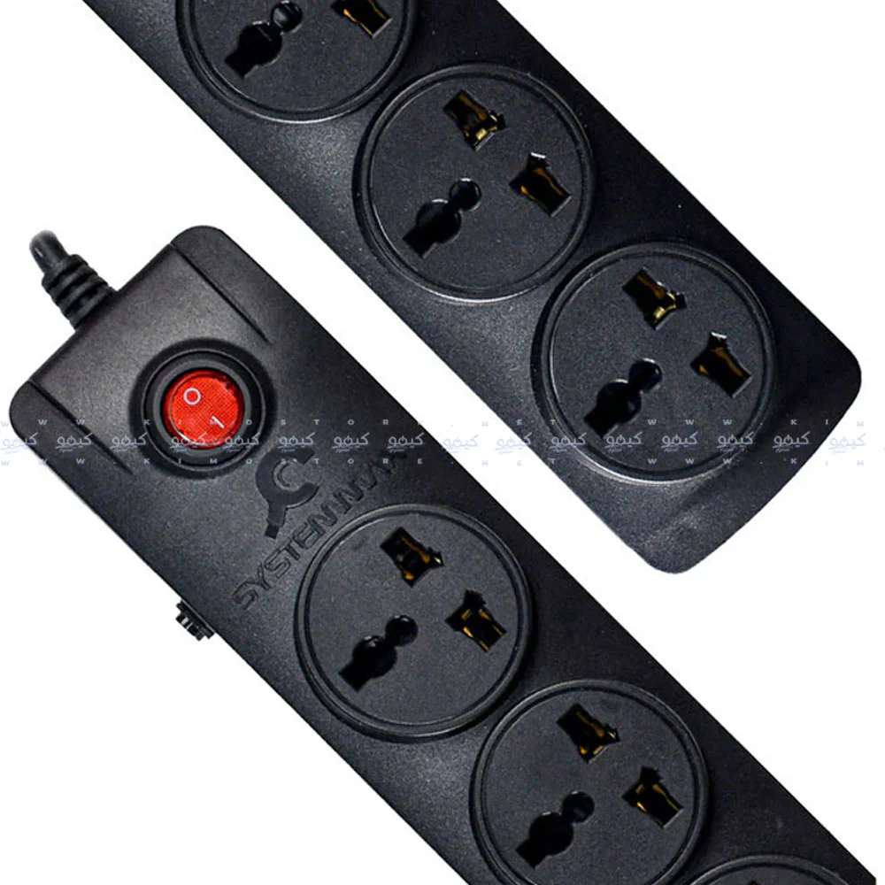 SystemMax SMPU-5P 5Port Power Strip 2500W 2m - Black - Image 5