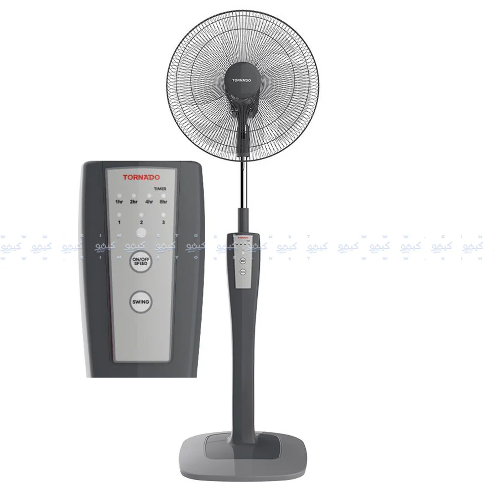 Tornado Stand Fan With Remote TSF-75G 16 Inch - Gray - Image 2