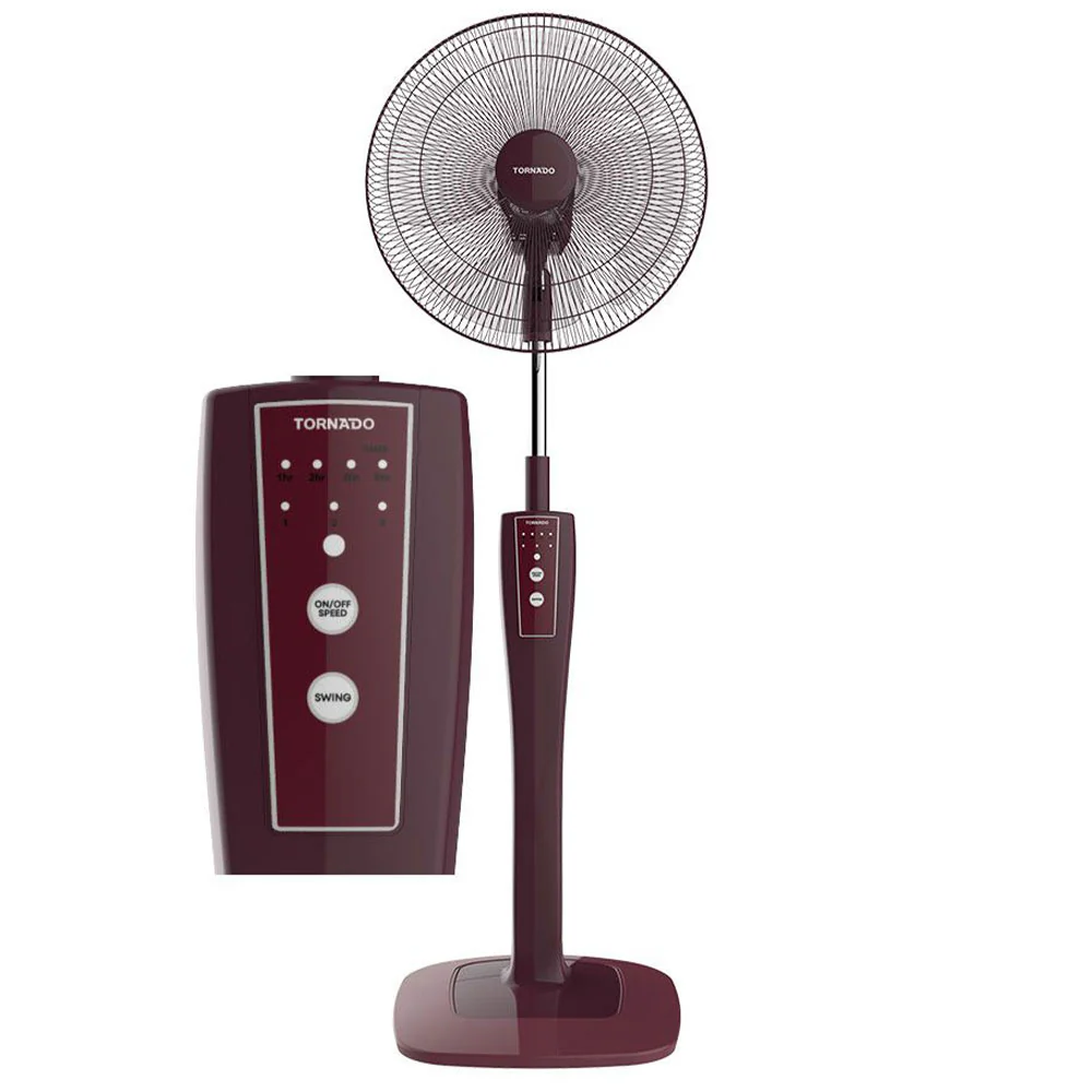 Tornado Stand Fan With Remote TSF-75RED 16 Inch - Vino Red - Image 3