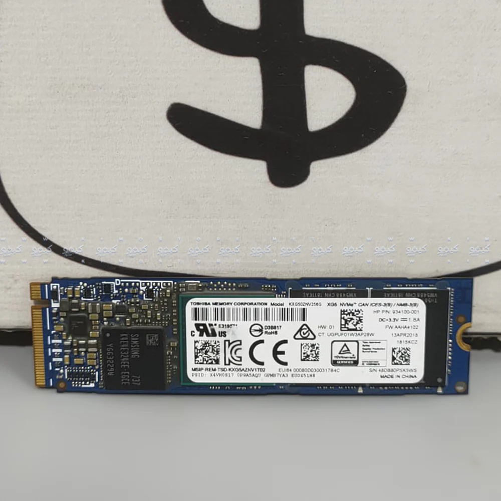 Toshiba KXG50ZNV256G 256GB PCIe NVMe M.2 2280 SSD (Original Used) - Image 2