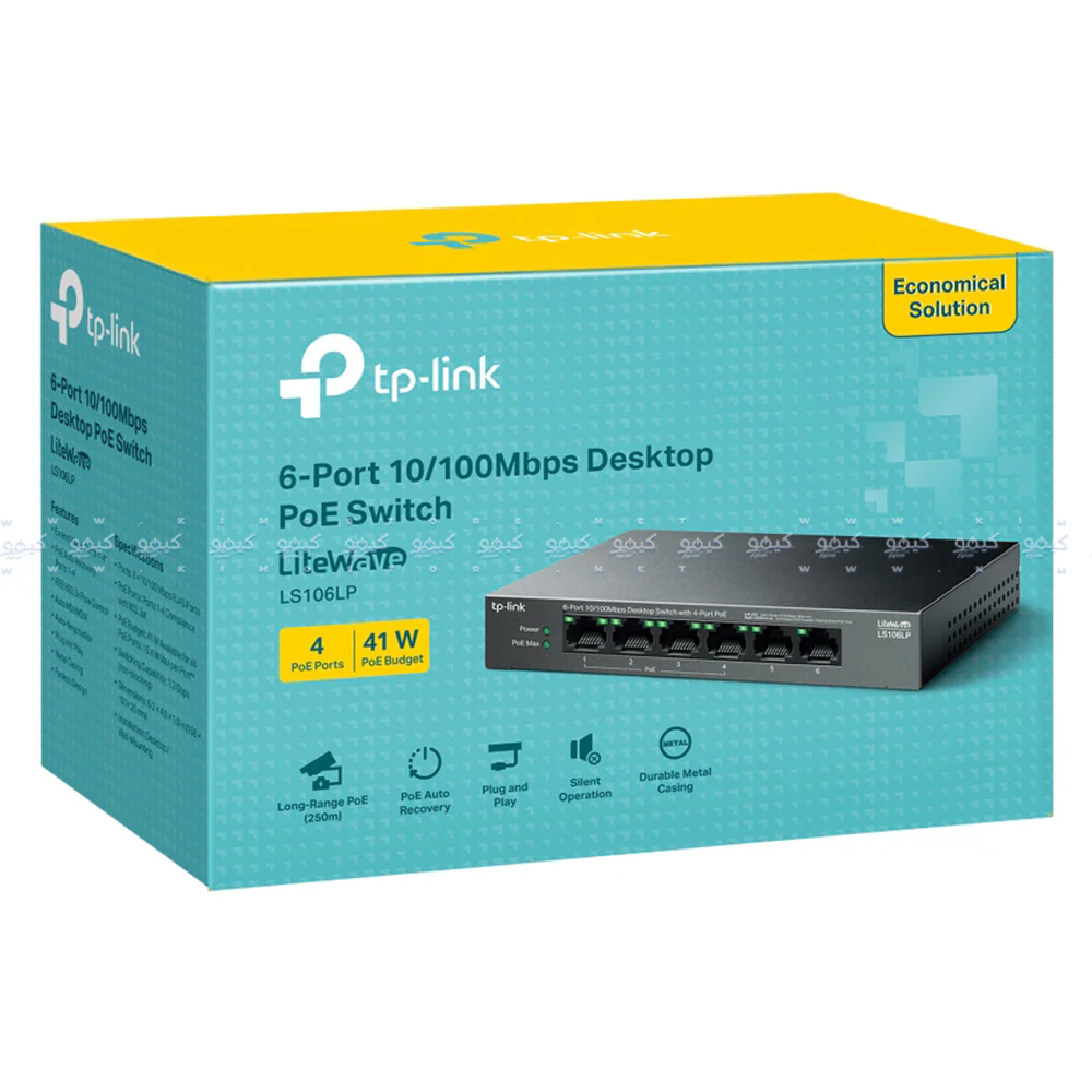 TP-Link LS106LP Desktop Switch 4 Ports PoE 10/100Mbps + 2 Port 10/100Mbps 41W - Image 4