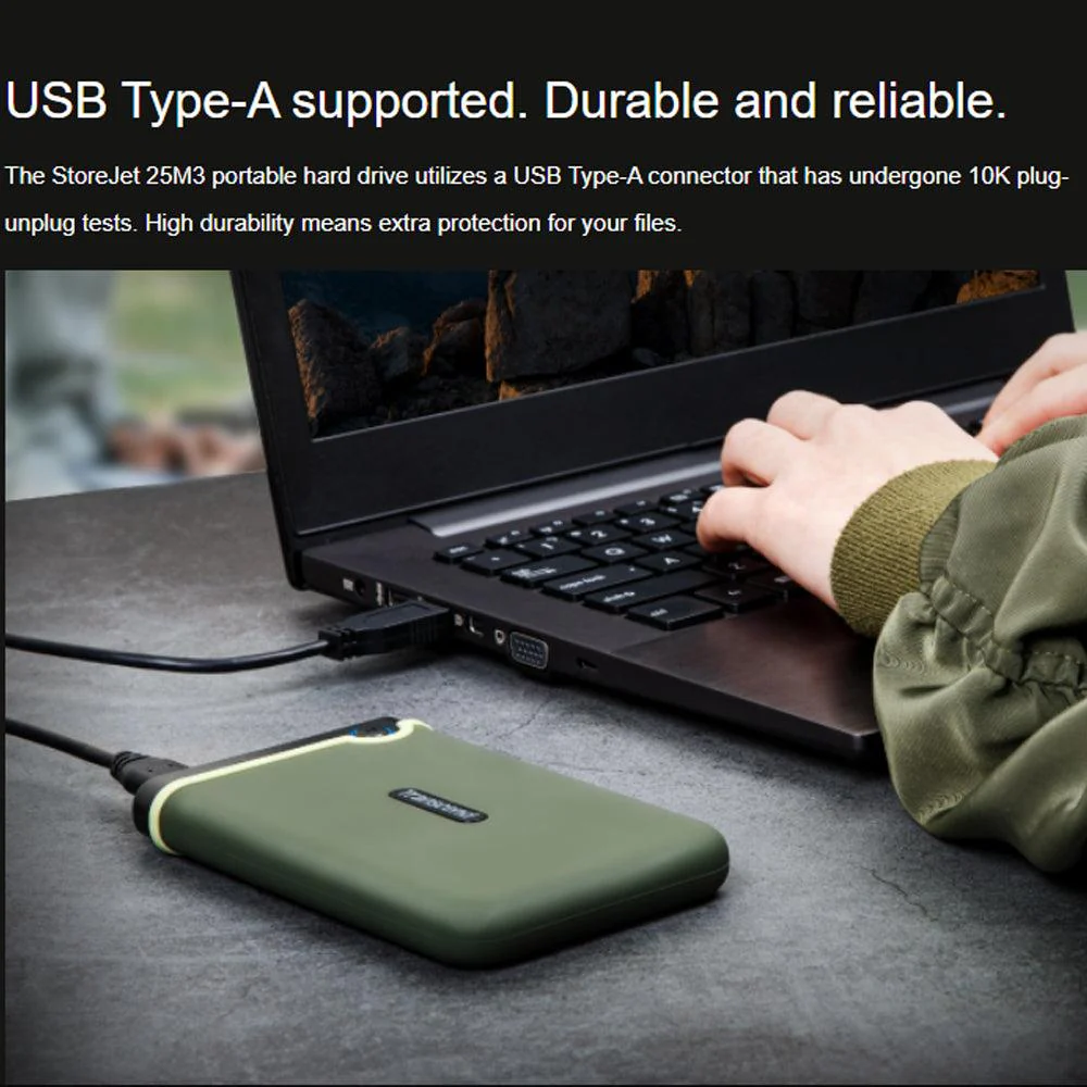 Transcend StoreJet 25M3 2TB Portable External Hard Drive - Iron Gray - Image 7