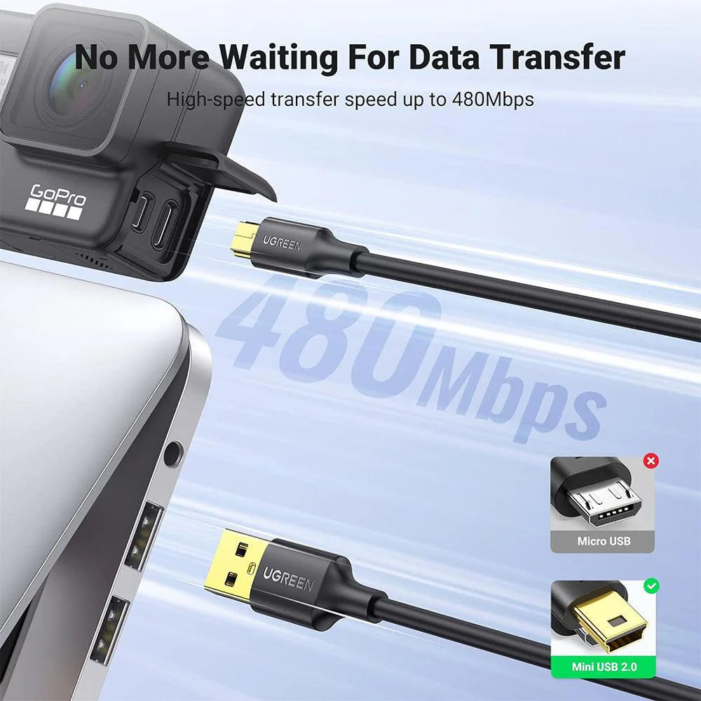 Ugreen 10355 USB To Mini USB Cable 1m - Image 4