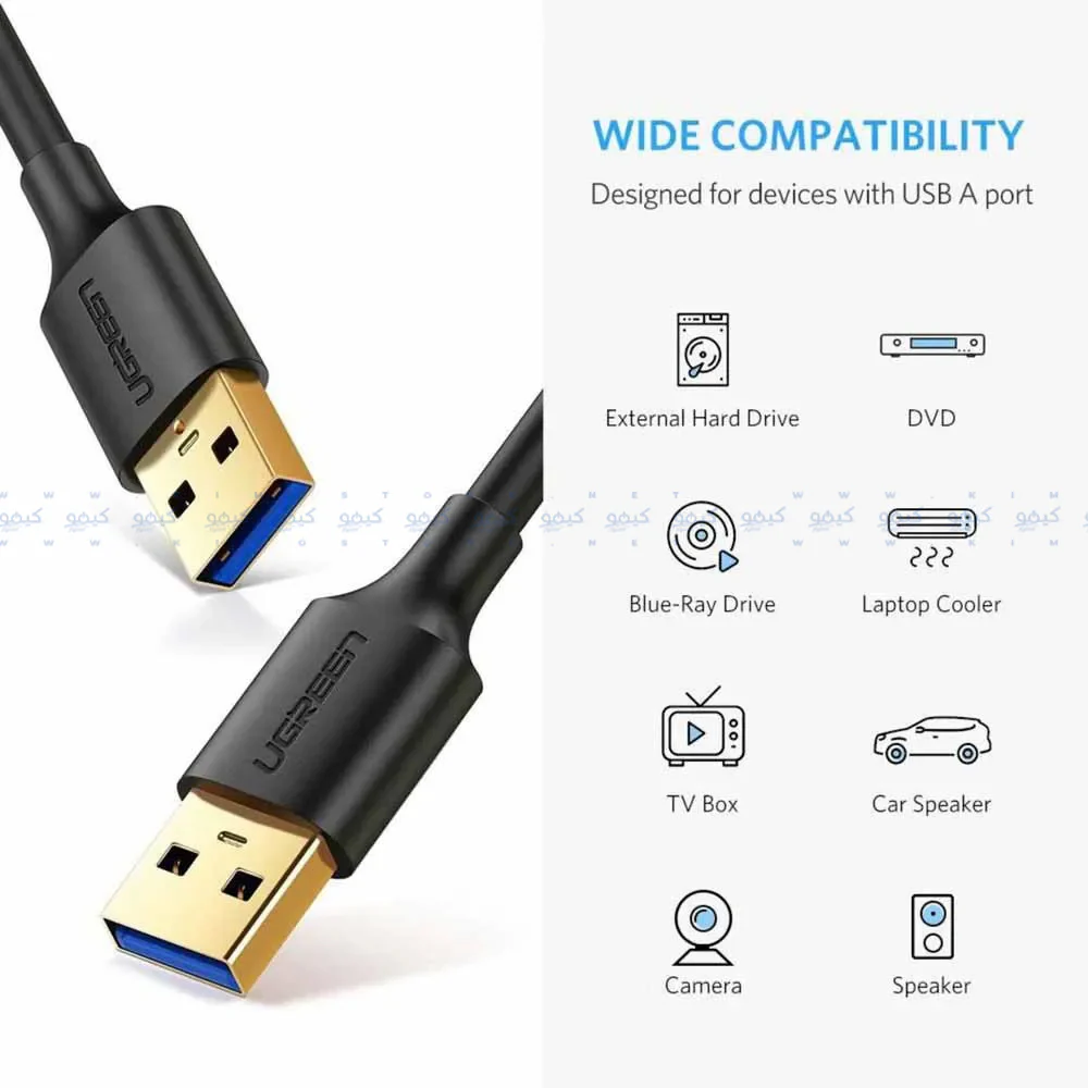 Ugreen 10370 4K USB Data Cable 1m - Black - Image 3