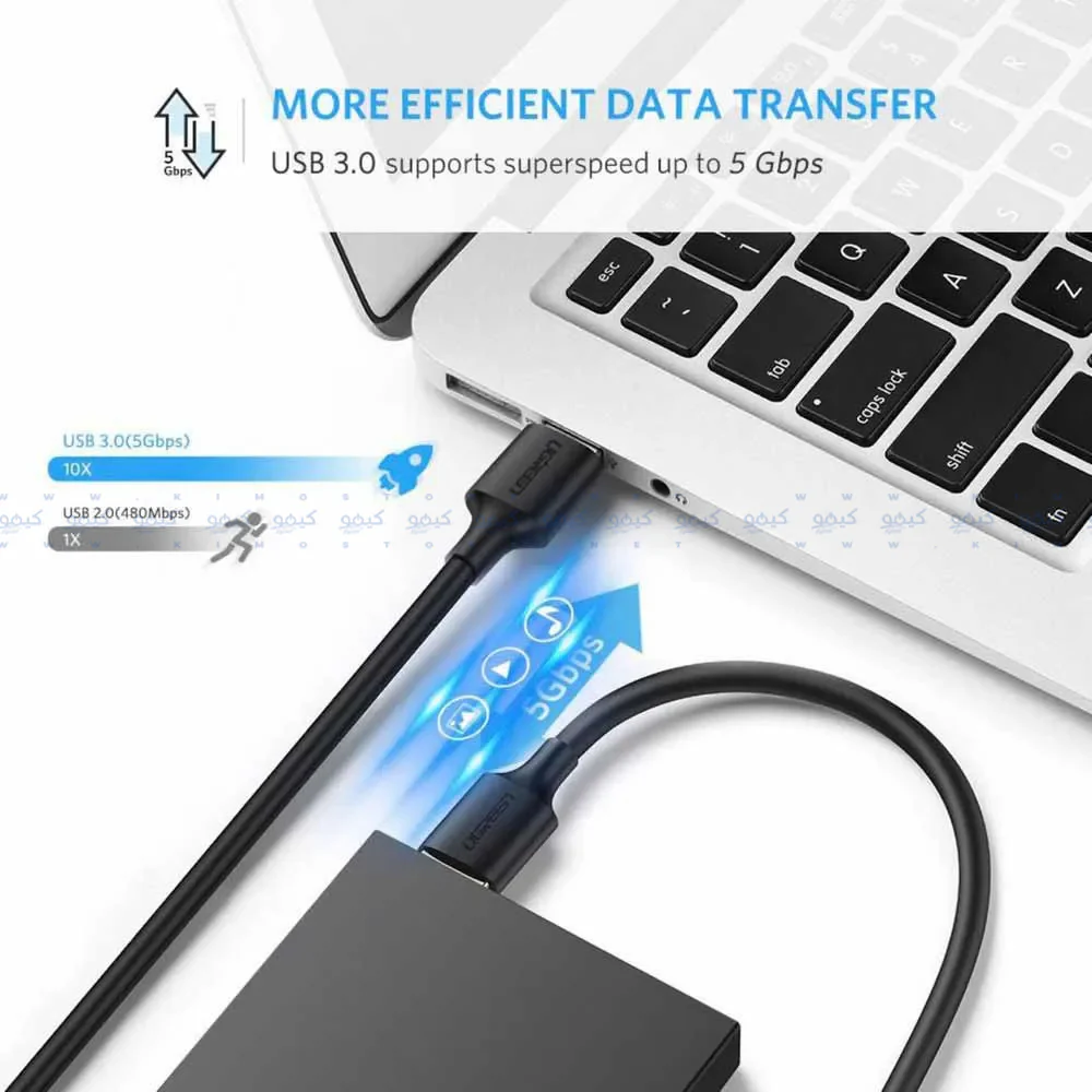 Ugreen 10370 4K USB Data Cable 1m - Black - Image 4