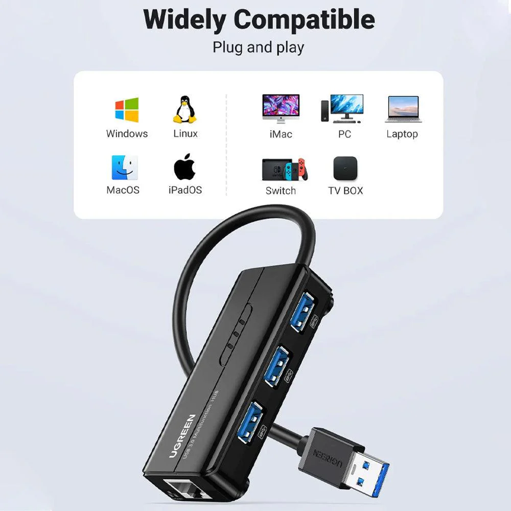 Ugreen 20265 4in1 USB 3.0 HUB 3 Port With Ethernet - Image 6