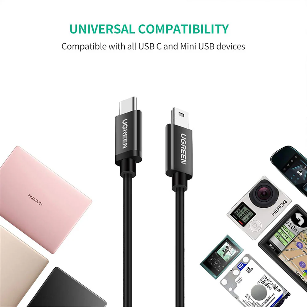 Ugreen 50445 Type-C To Mini USB Cable 1m - Image 6