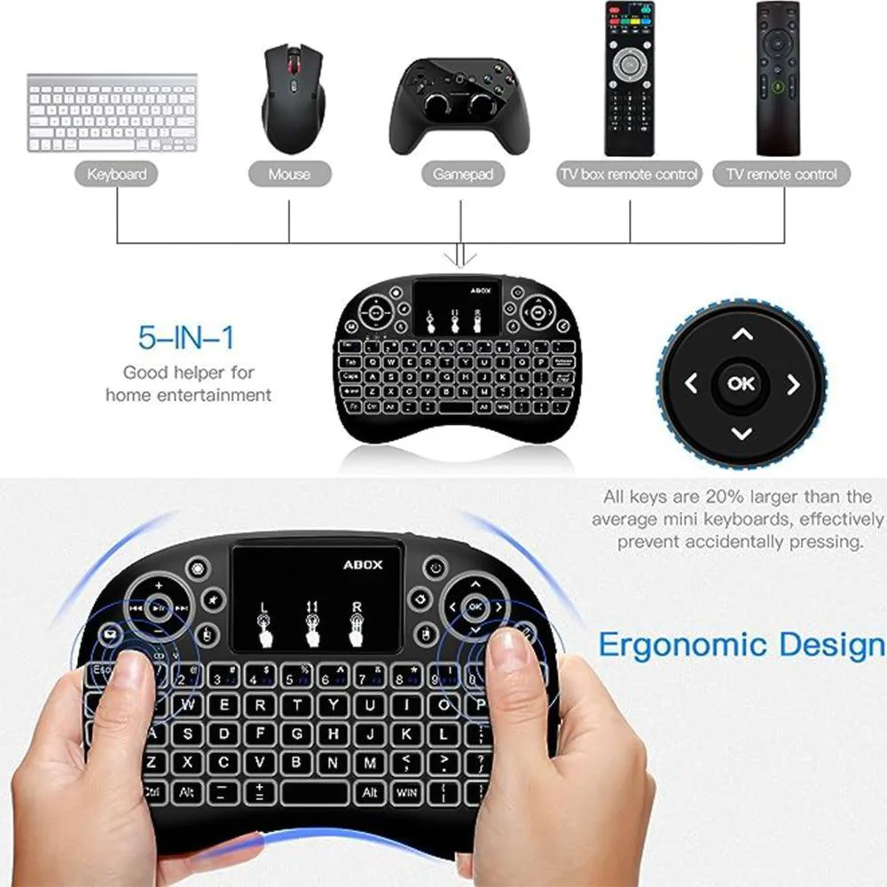 Utopia All In One Mini Backlit Rechargeable Wireless Keyboard English & Arabic - Image 3