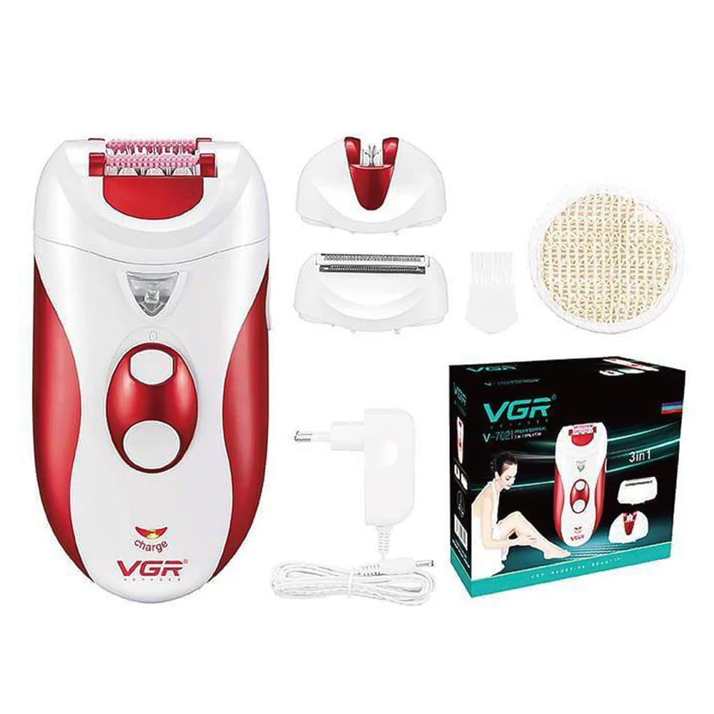 VGR Professional Epilator 3-in-1 V-702 - Red - Image 4