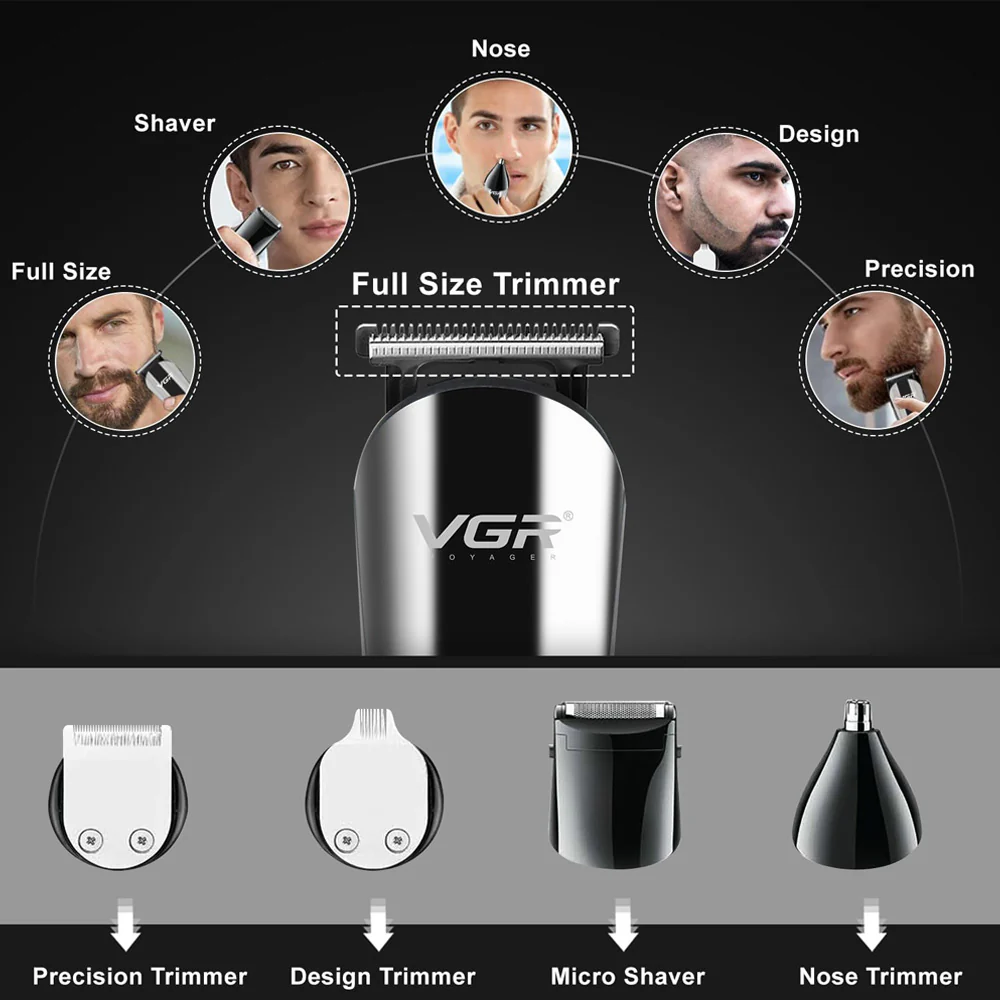 VGR Professional Grooming Kit 11-in-1 V-107 - Black - Image 7