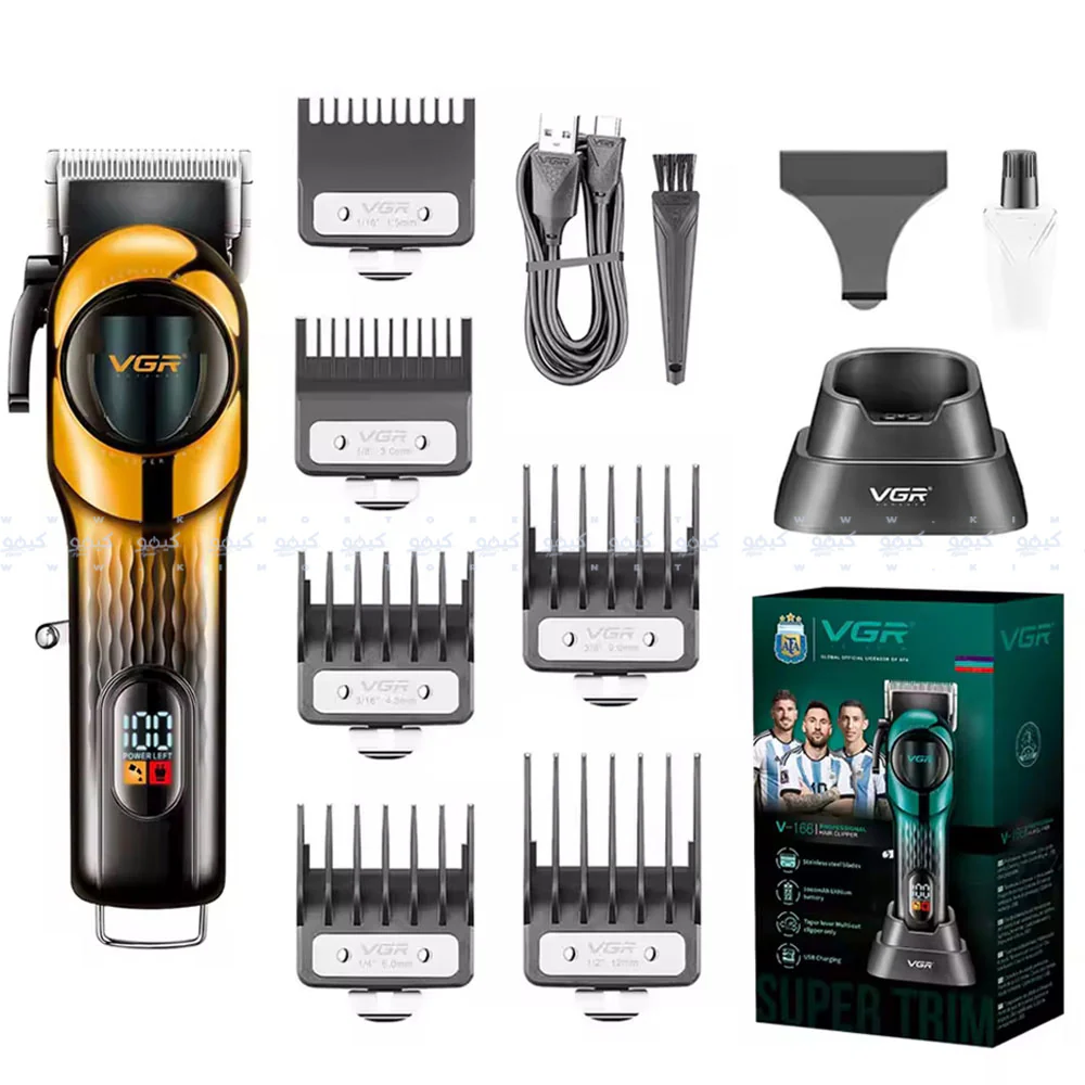 VGR Professional Hair Clipper V-166 - Yellow - Image 3