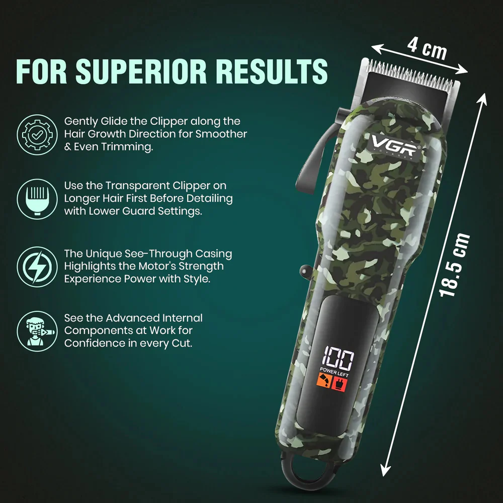 VGR Professional Hair Clipper V-665 - Image 8