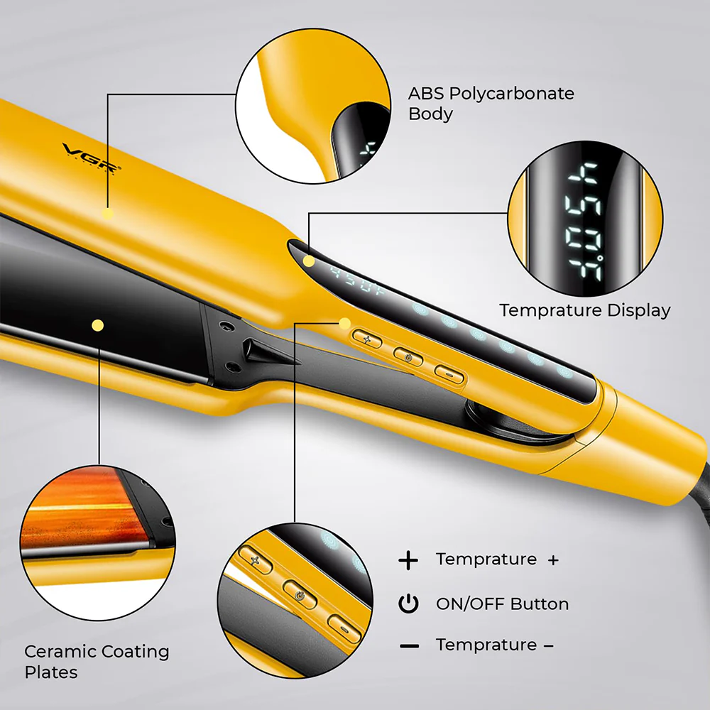 VGR Professional Hair Straightener V-521 - Yellow - Image 3