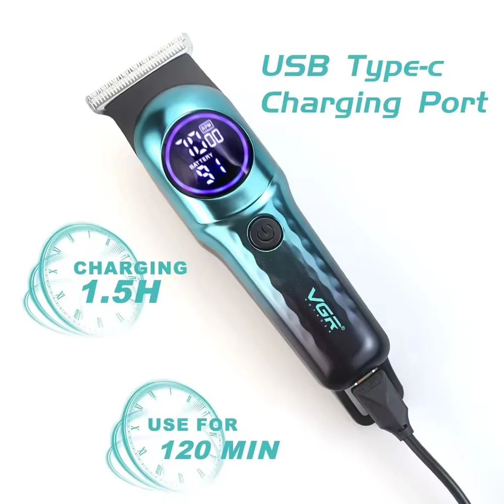 VGR Professional Hair Trimmer V-966 - Green - Image 4