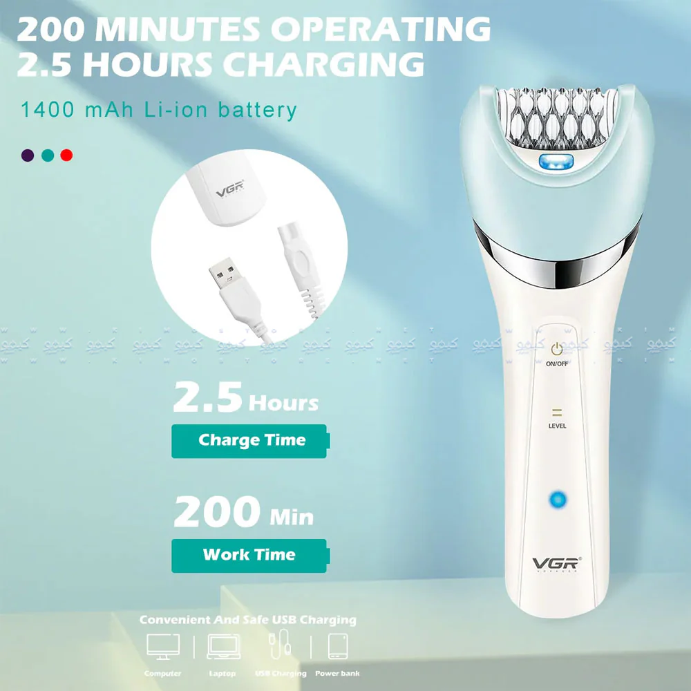 VGR Professional Lady Grooming Set 5-In-1 V-703 - White - Image 6