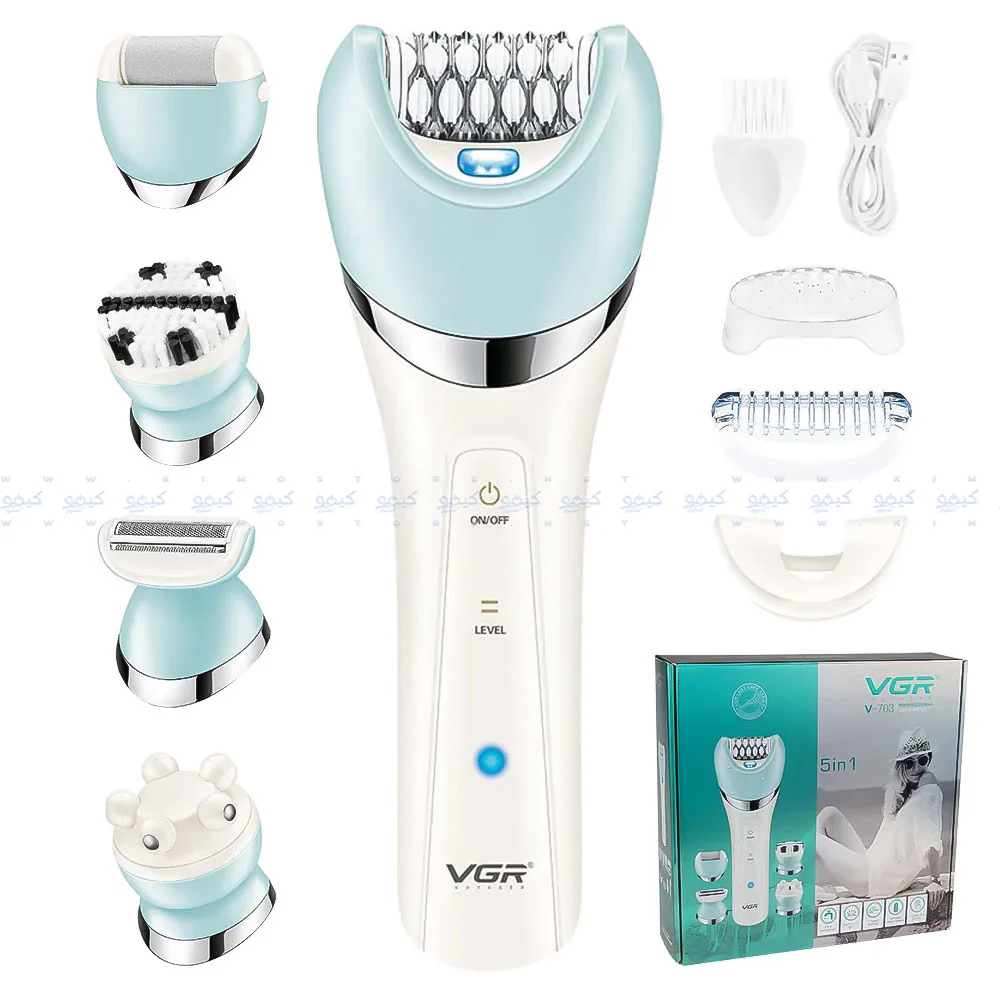 VGR Professional Lady Grooming Set 5-In-1 V-703 - White - Image 8