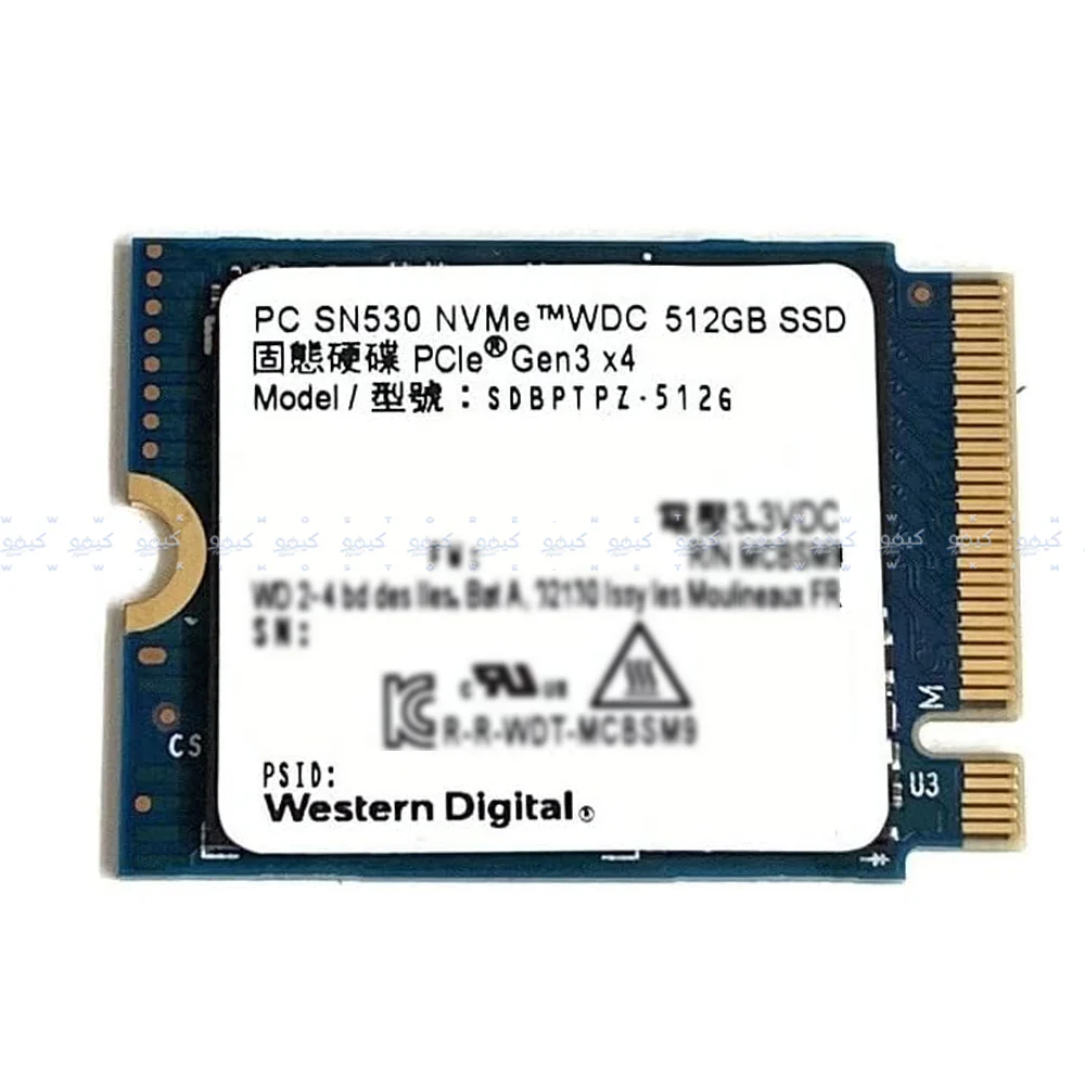 Western Digital SN530 512GB NVMe PCIe M.2 2230 SSD (Original Used)